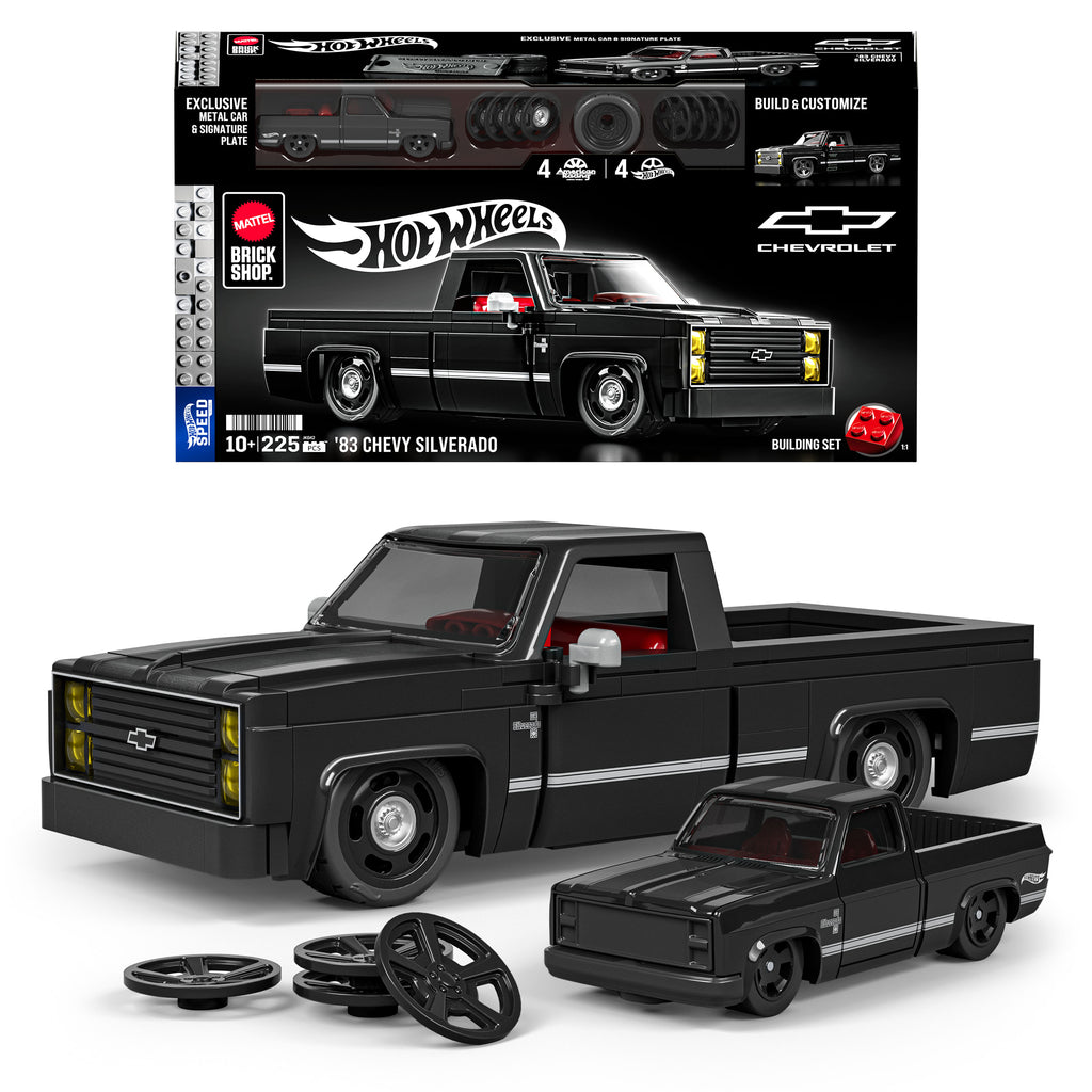Mattel Brick Shop Hot Wheels '83 Chevy Silverado Building Toy Set