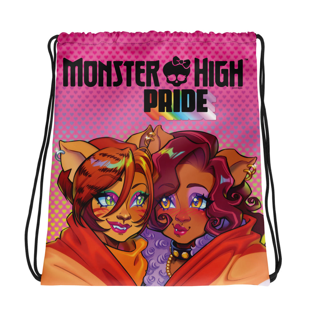 Monster High Pride Toralei & Clawdeen Pink Drawstring Bag – Mattel