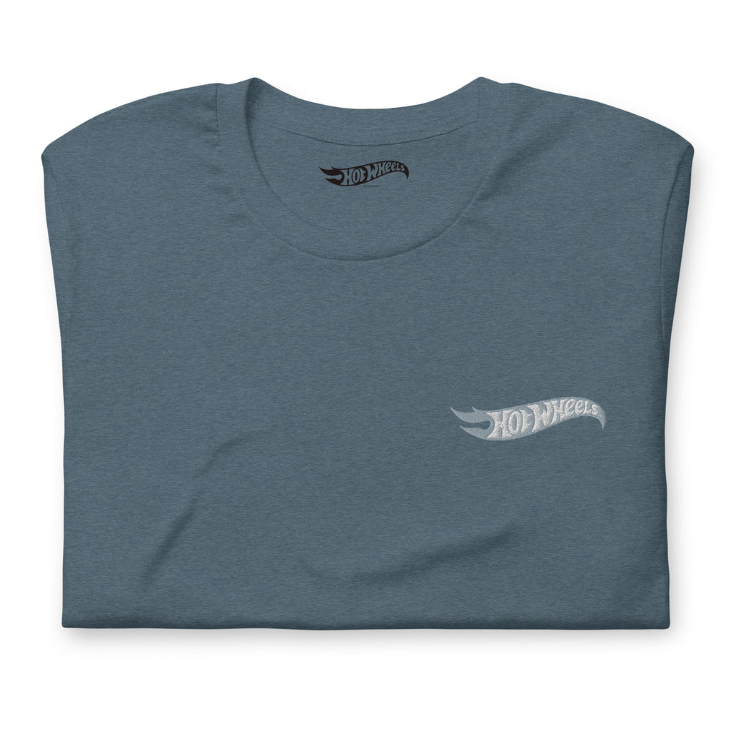 Hot Wheels Speed Shop Embroidered Blue T-Shirt | Mattel Creations