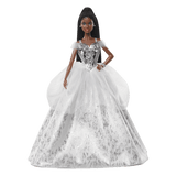 2021 Holiday Barbie Doll, Brunette Braids