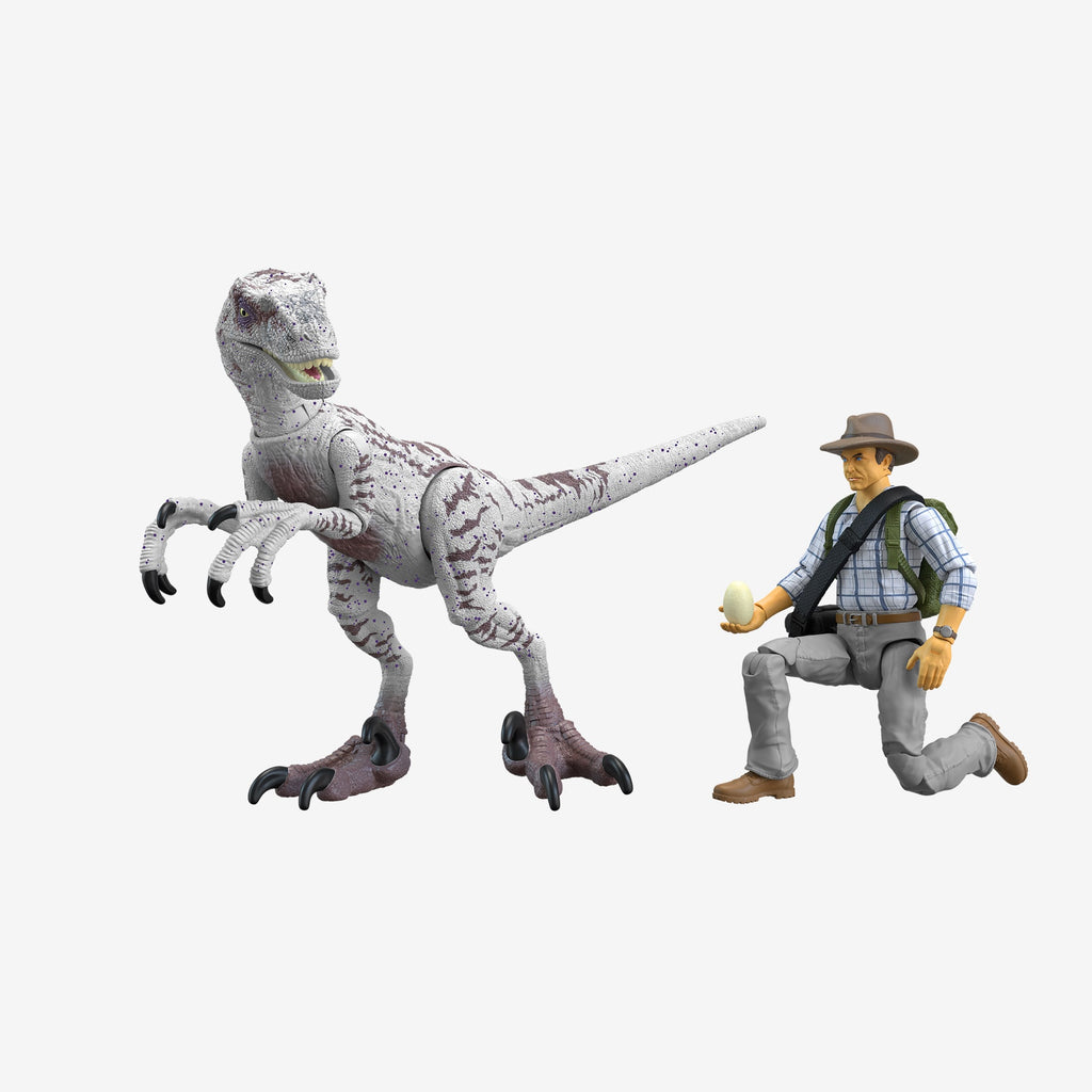 Jurassic World Jurassic Park III Hammond Collection Dr. Alan Grant & Velociraptor Pack, Raptor Egg Accessories  Exclusive