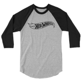 Hot Wheels Outline Logo 3/4 Sleeve Grey and Black Raglan Shirt