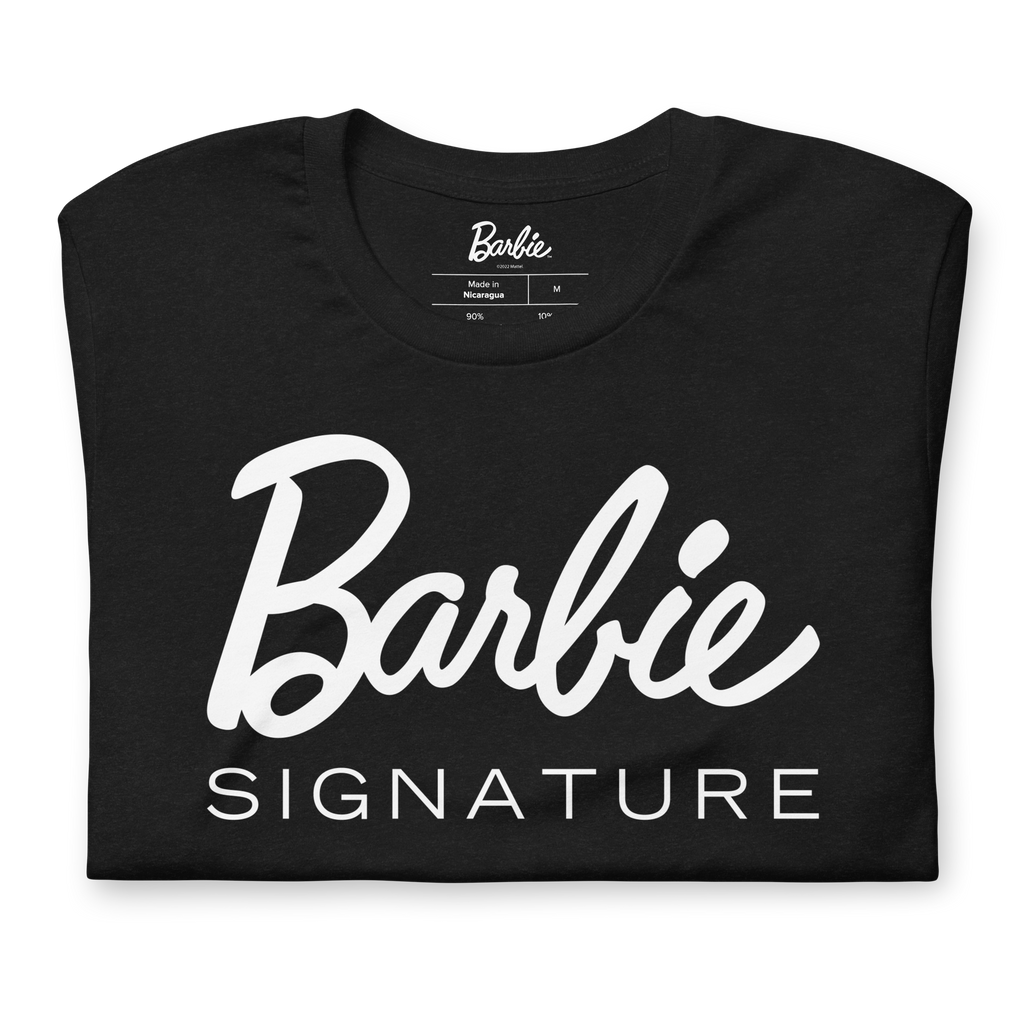 Barbie Signature Logo Unisex Black T-Shirt – Mattel Creations