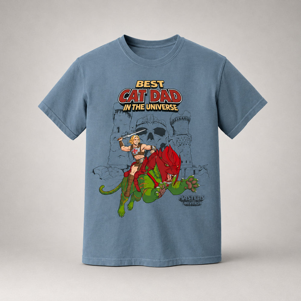 Masters of the Universe Movie He-Man Best Cat Dad Blue T-shirt