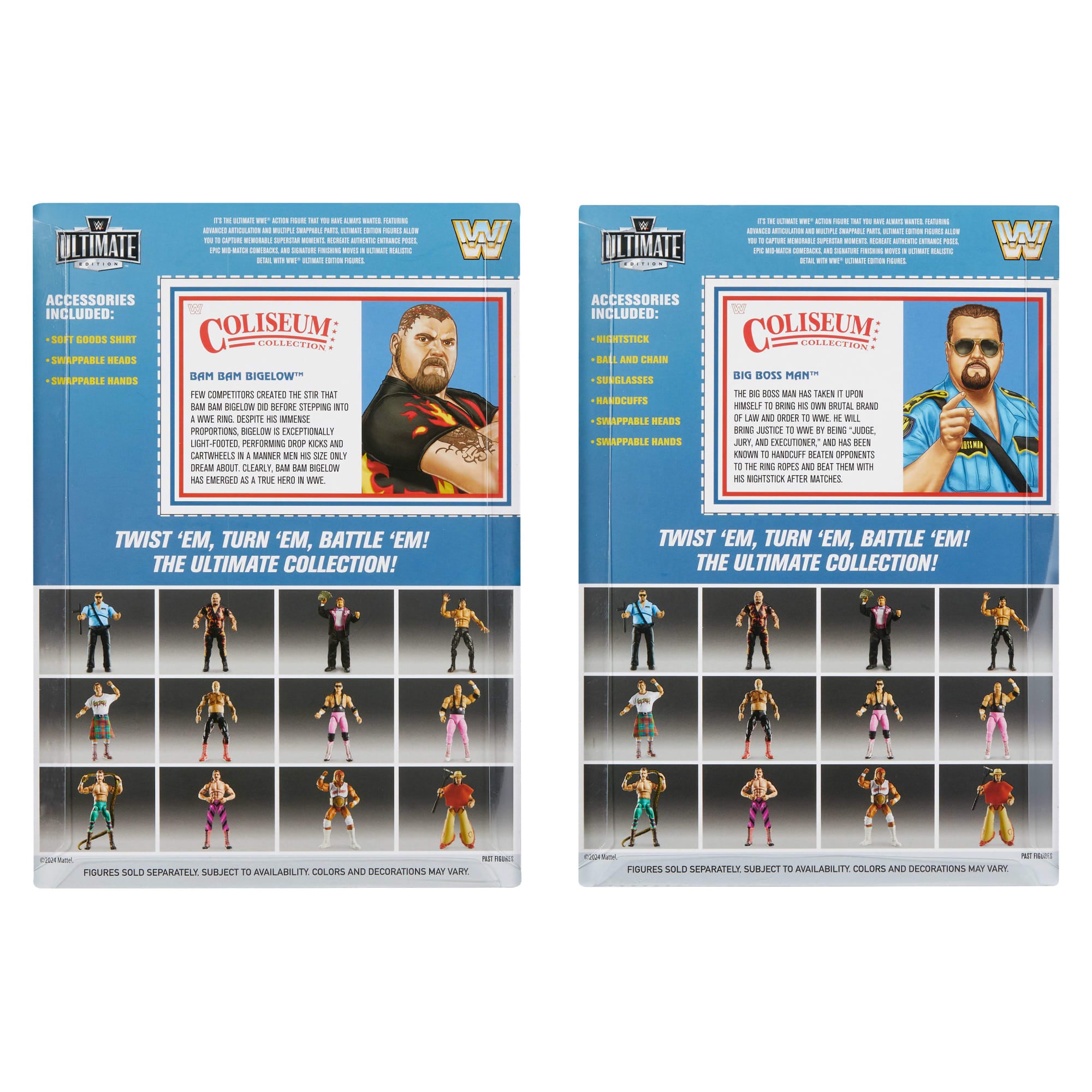 WWE Coliseum Collection Bam Bam Bigelow & Big Boss Man 2-Pack Action Figures