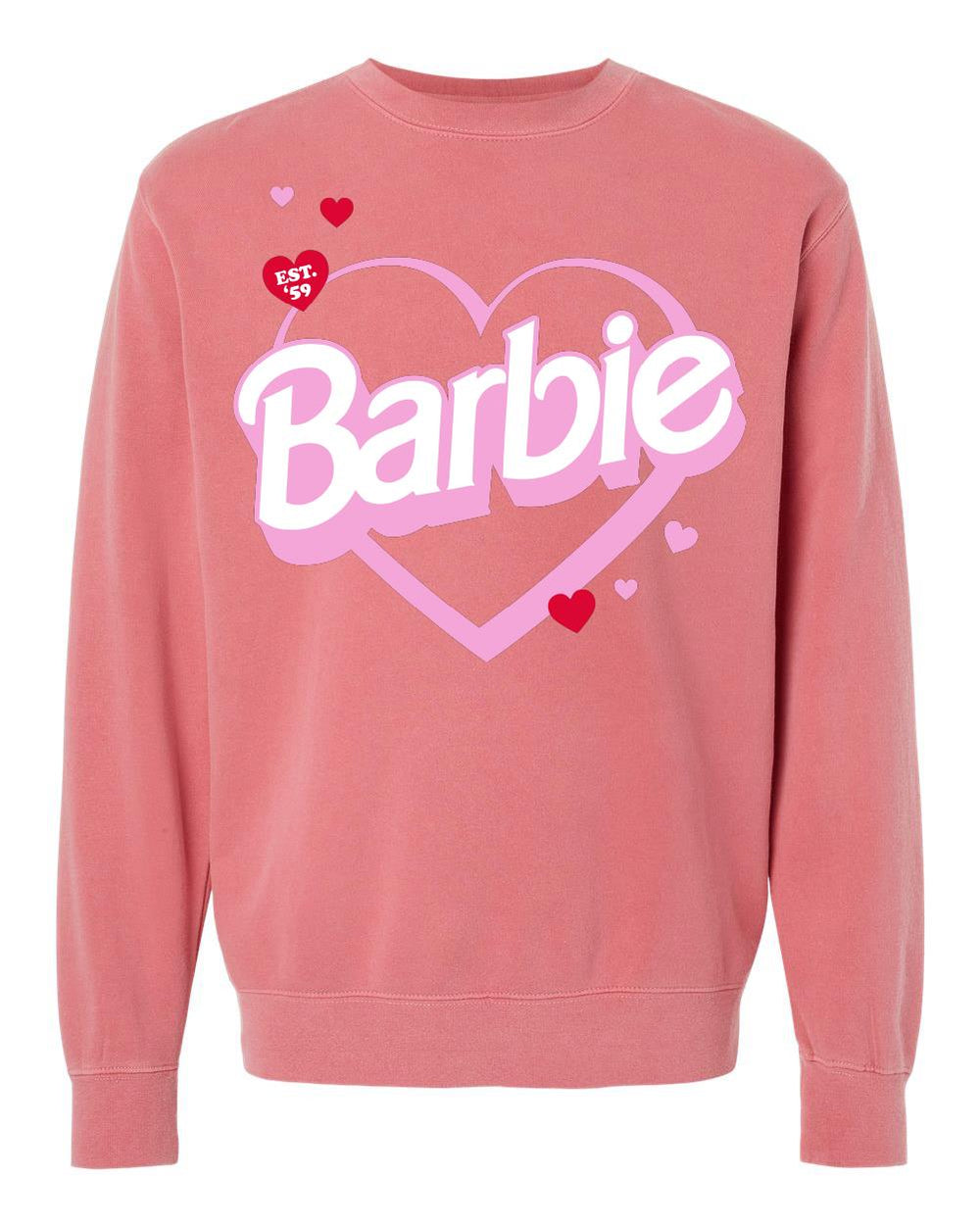 Barbie Valentines Pigment Dyed Crew Neck