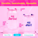 Barbie™ the Movie X Dragon Glassware® Hi Barbie! Hi Ken! Drinking Glasses