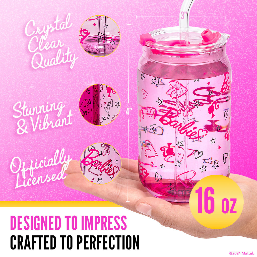 Barbie™ X Dragon Glassware® Love Out Loud Drinking Glasses