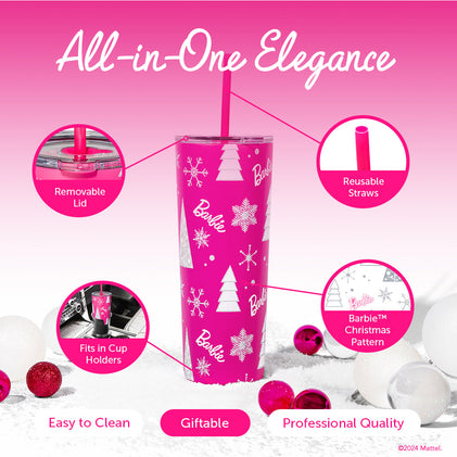 Barbie™ Pink Christmas Tumbler