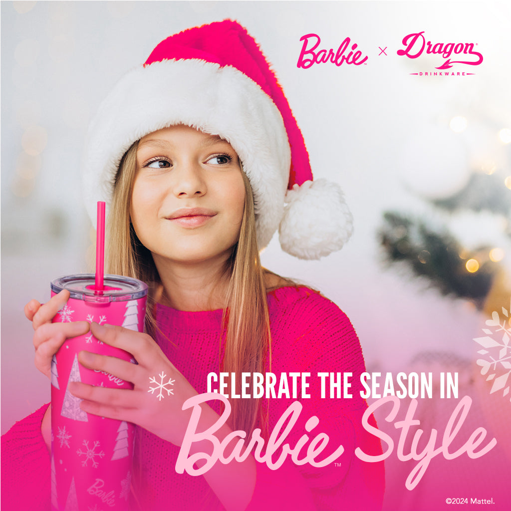 Barbie Pink Christmas Tumbler Mattel Creations barbie-pink-christmas-tumbler-mattel-creations