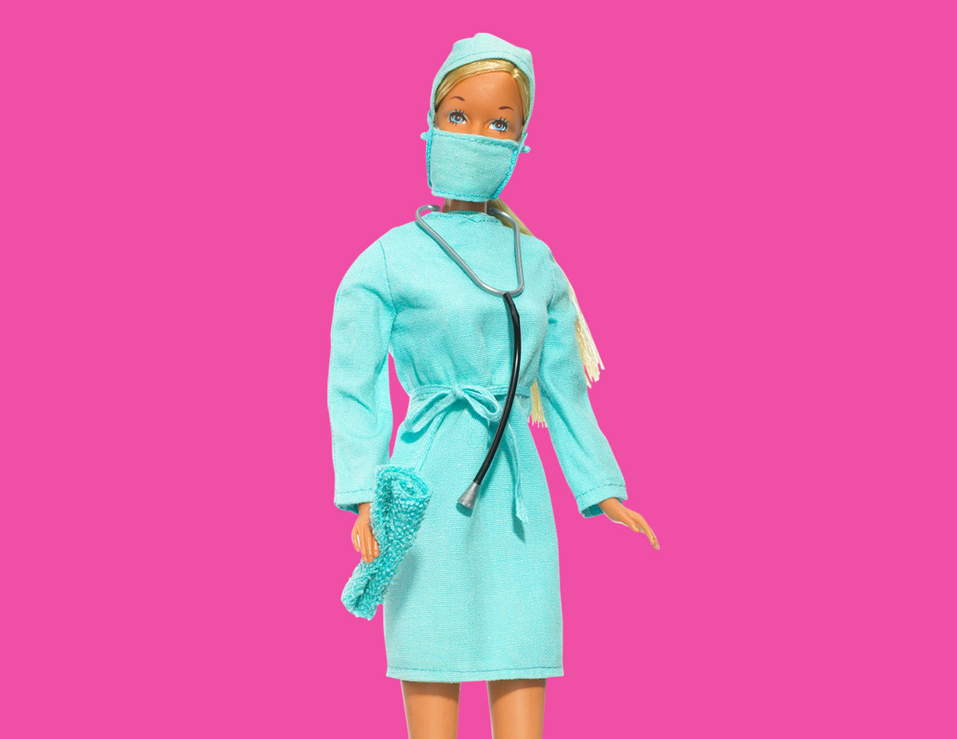 1973 Doctor Barbie doll in a white medical coat, a milestone in representing women in professional careers