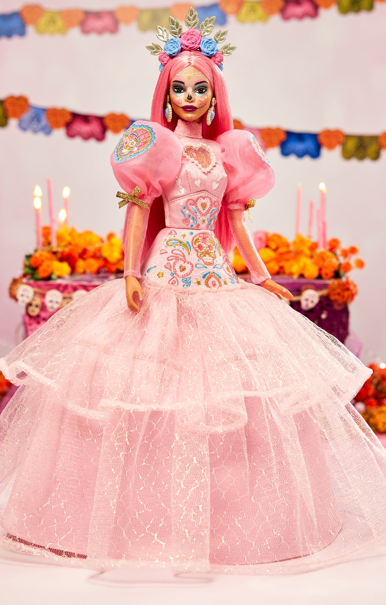 2023 Día De Muertos Barbie Pink Magnolia Doll Mattel Creations