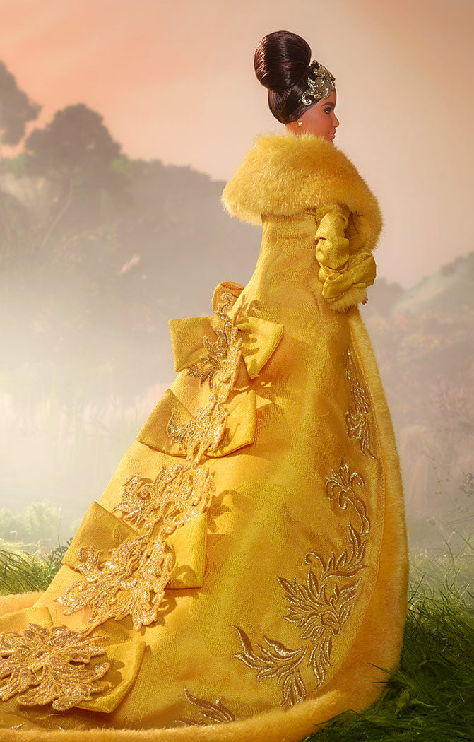 Guo Pei Barbie Doll Wearing Golden Yellow Gown Mattel Creations