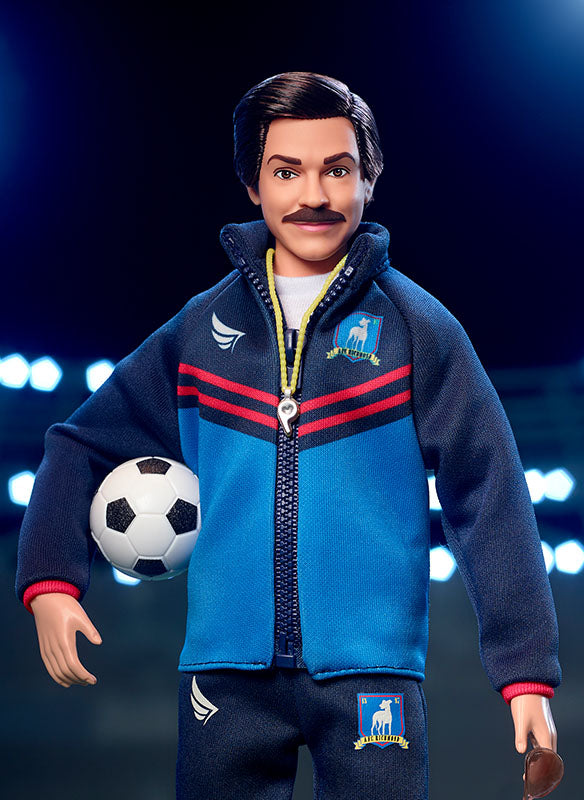Barbie Signature Doll, Ted Lasso Wearing Iconic Blue AFC Richmond Tracksuit  with Aviators, Collectible with Displayable Packaging