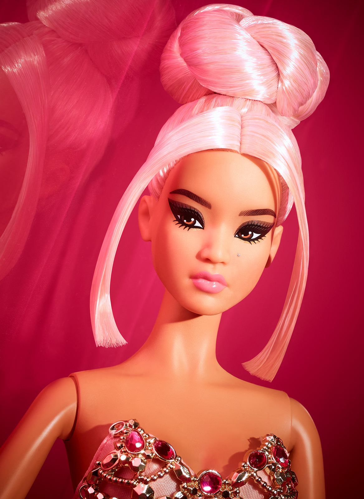 Pretty Pink & Pearl Carnival Barbie OOAK Molded Head Doll