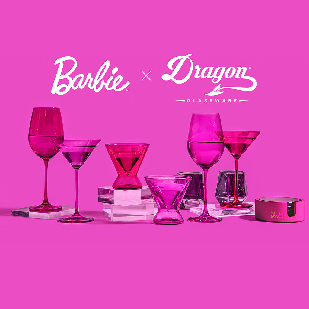 Barbie™ X Dragon Glassware® Stemless Martini Glasses