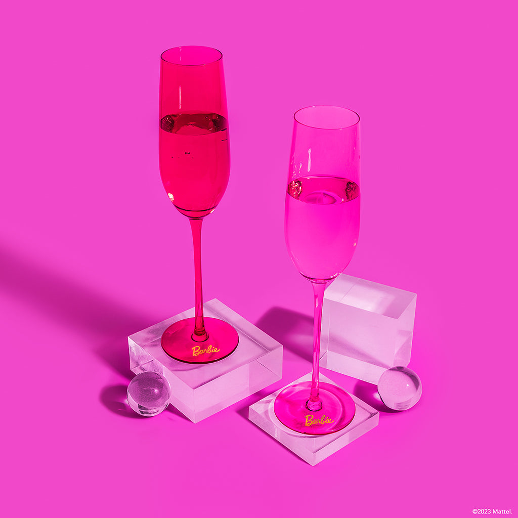 Barbie x Dragon Glassware Martini Glasses, Pink and Magenta