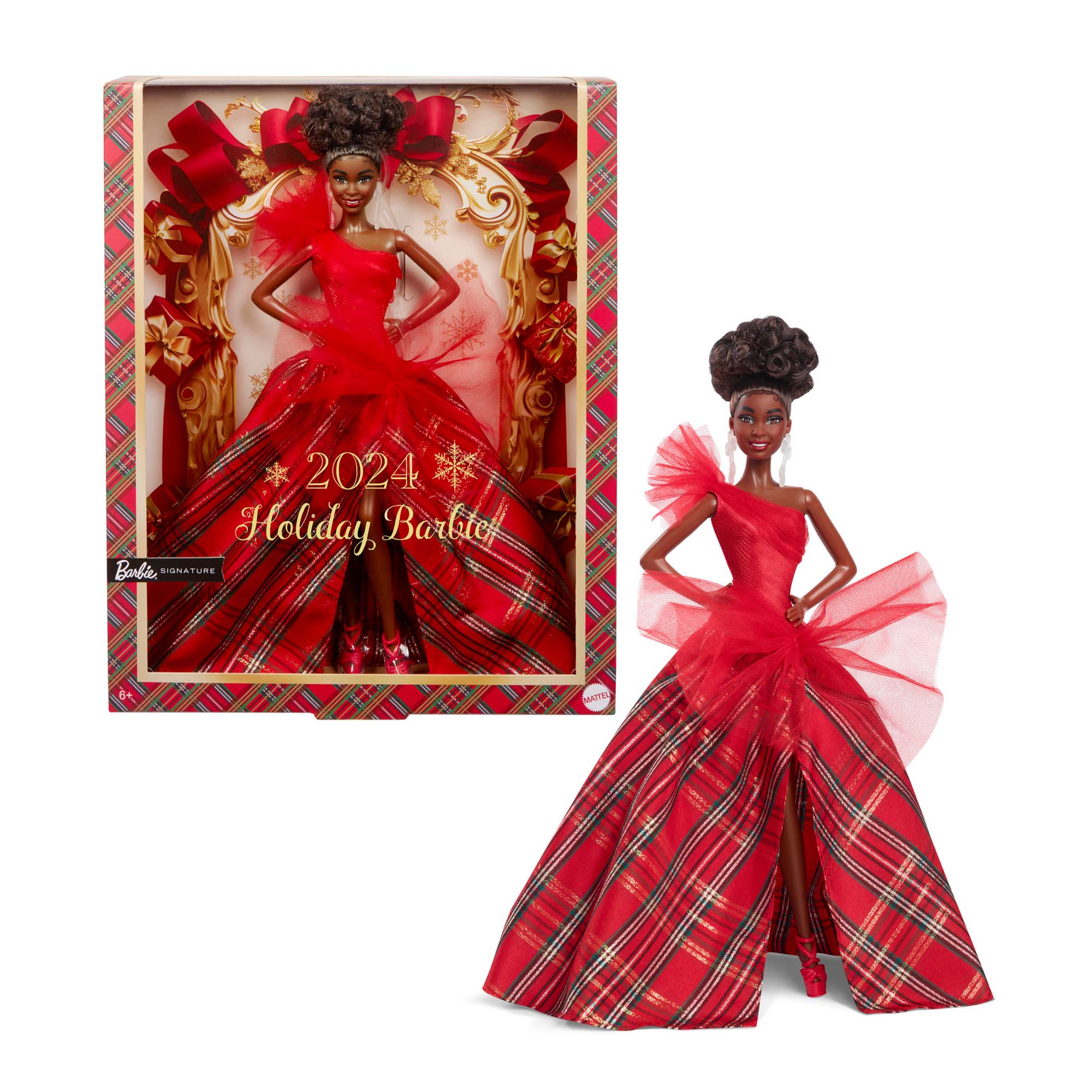 2024 Barbie Holiday Doll With Black Hair Mattel Creations