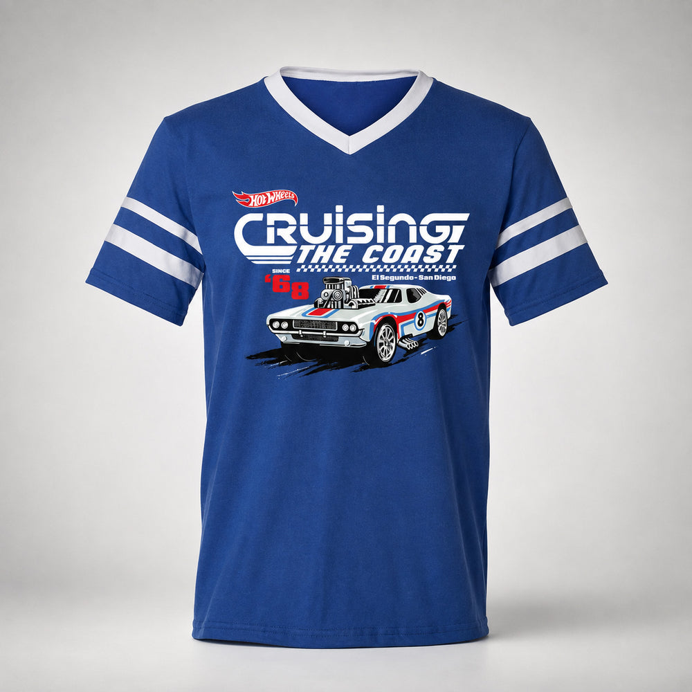 Hot  Wheels Cruising the Coast Blue Jersey T-shirt