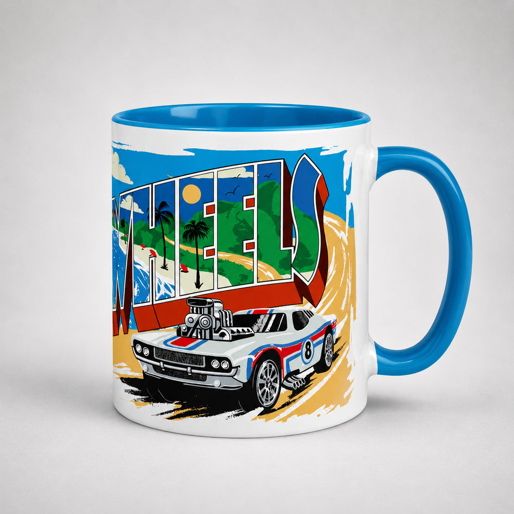 Hot Wheels Greetings White Mug