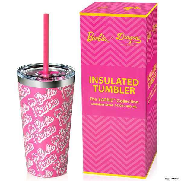 Barbie Pink Stainless Steel Tumbler kit with Handle (20oz)