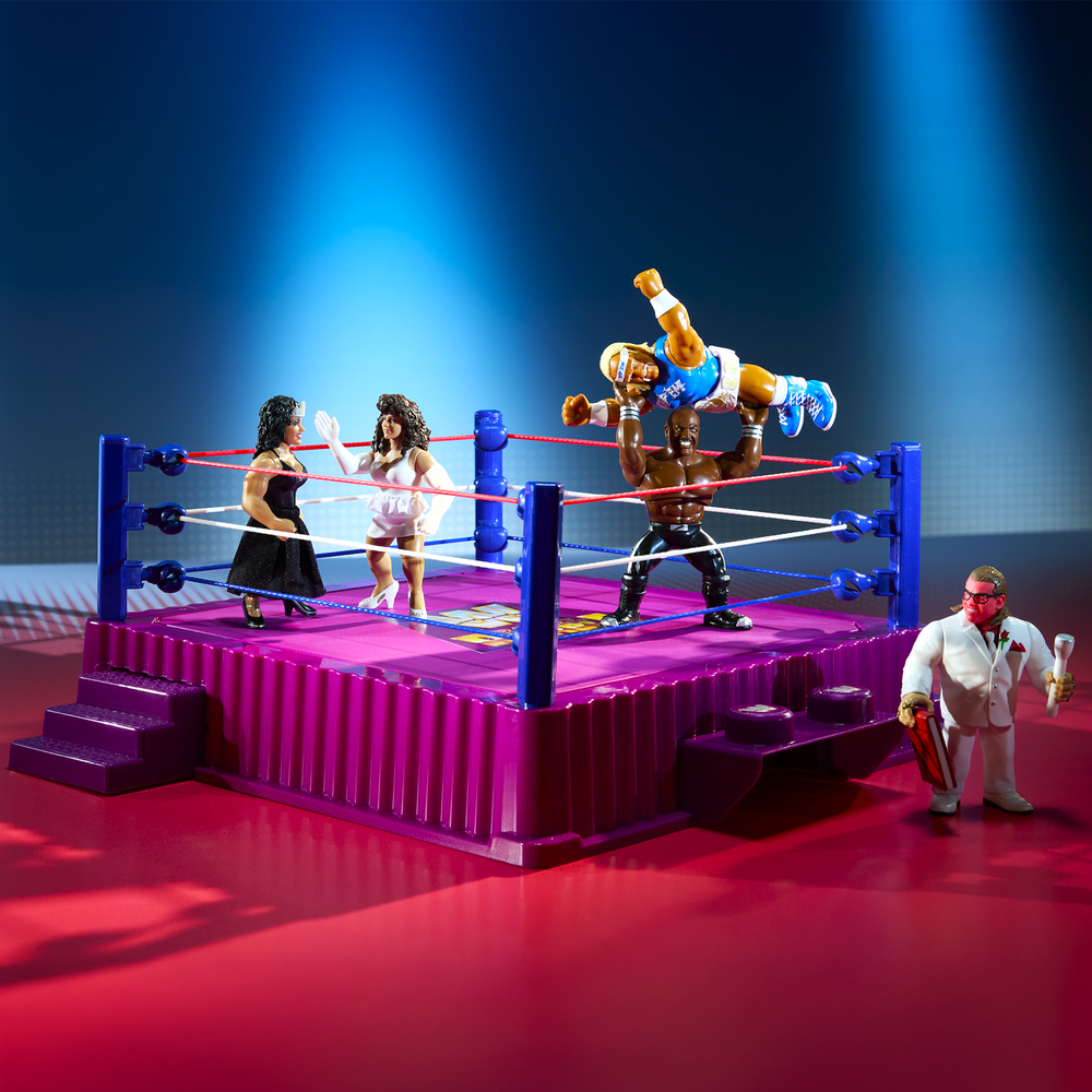 WWE Official Retro Collection Royal Rumble Ring and 4-Pack Bundle ...