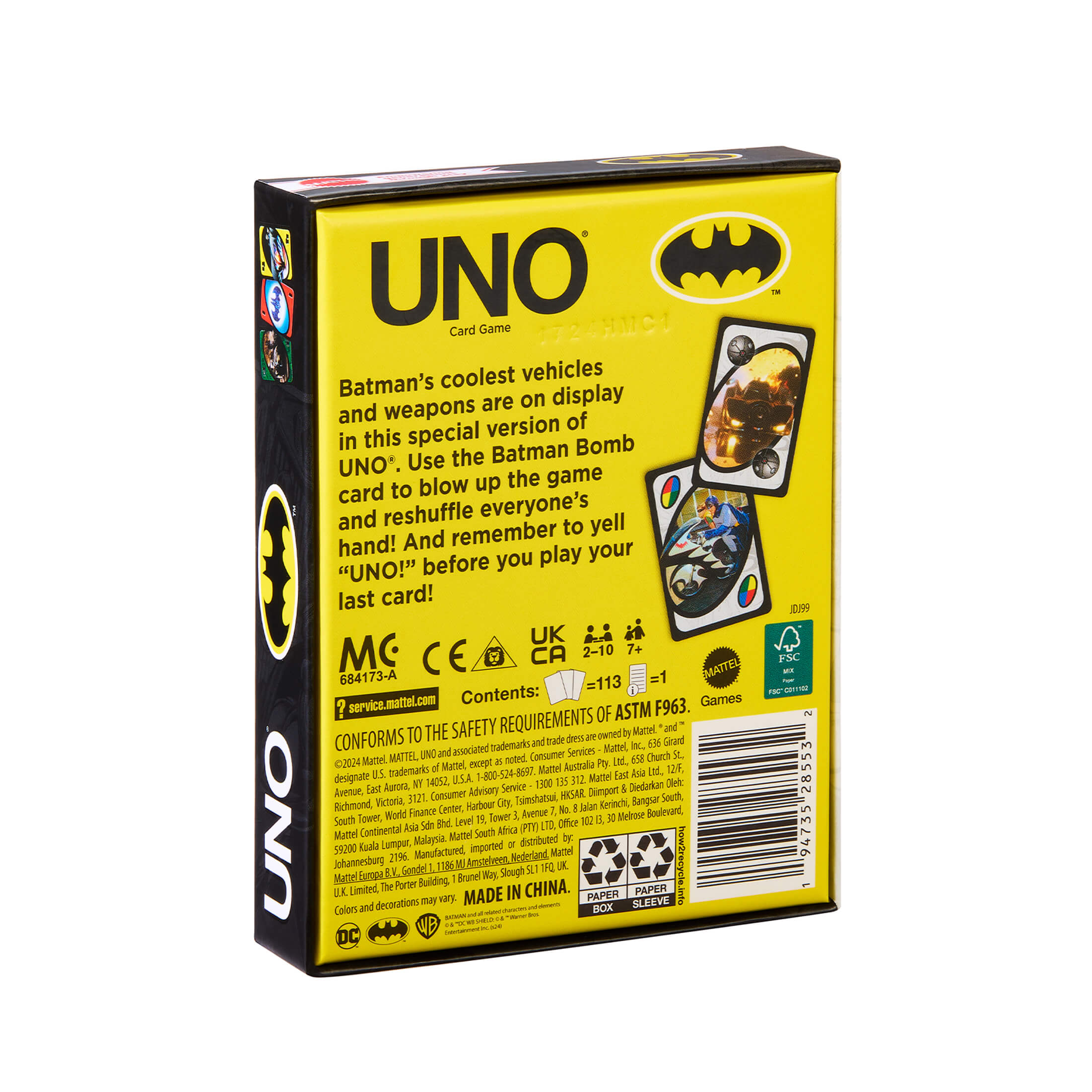 UNO Fandom Batman: Batmobiles & Gadgets Deck