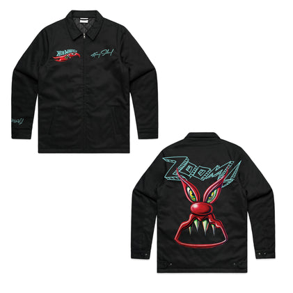 Hot Wheels x Kenny Scharf Black Embroidered Zip Front Jacket