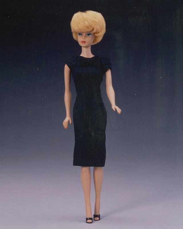 1960s barbie black dress Vintage Barbie Doll 1958/1993? Reproduction Barbie Doll Black Evening Dress