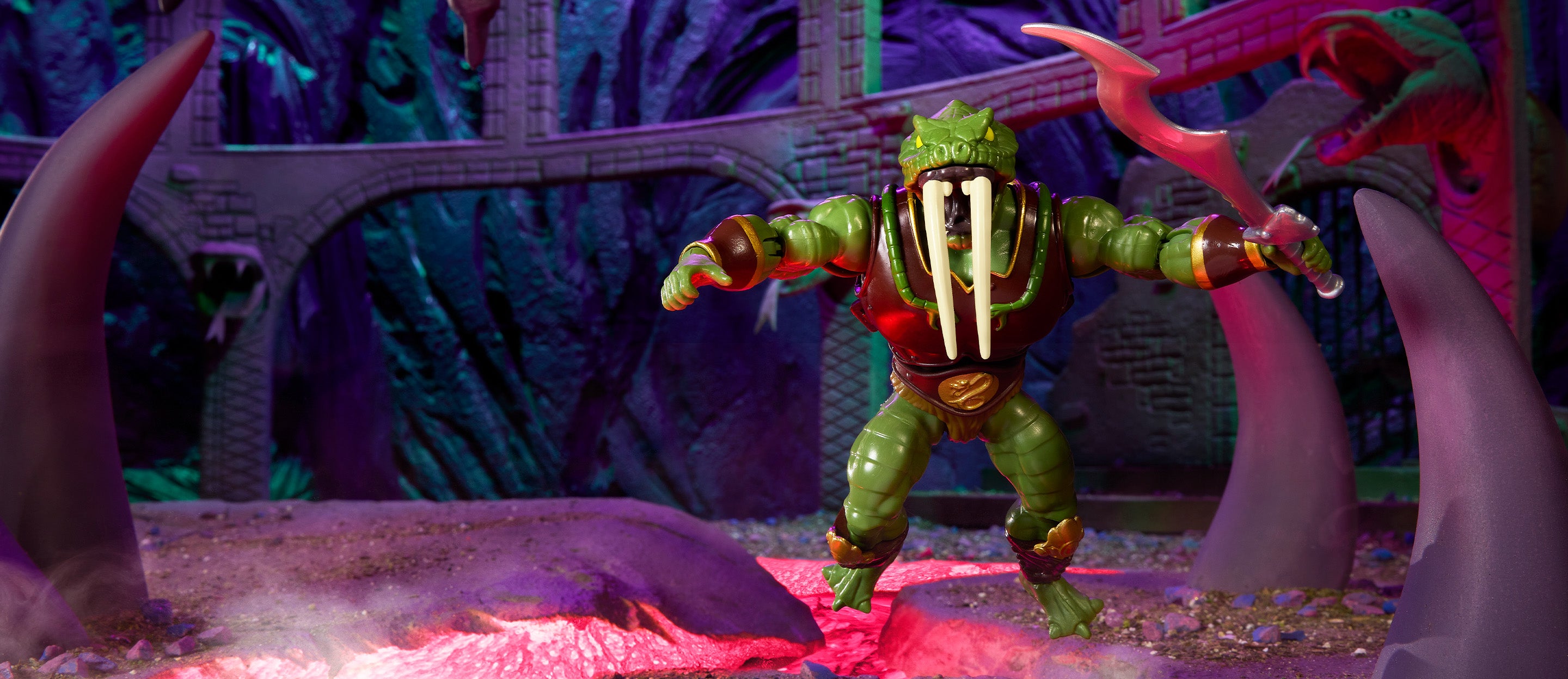 Masters of the Universe Origins - Fang Man Cartoon Collection, action figure cattivo con zanne dalla serie MOTU anni '80 con accessori dettagliati, giocattolo da collezione, 6+ anni, JBM91 Masters of the Universe Origins - Fang Man Cartoon Collection, action figure cattivo con zanne dalla serie MOTU anni '80 con accessori dettagliati, giocattolo da collezione, 6+ anni, JBM91