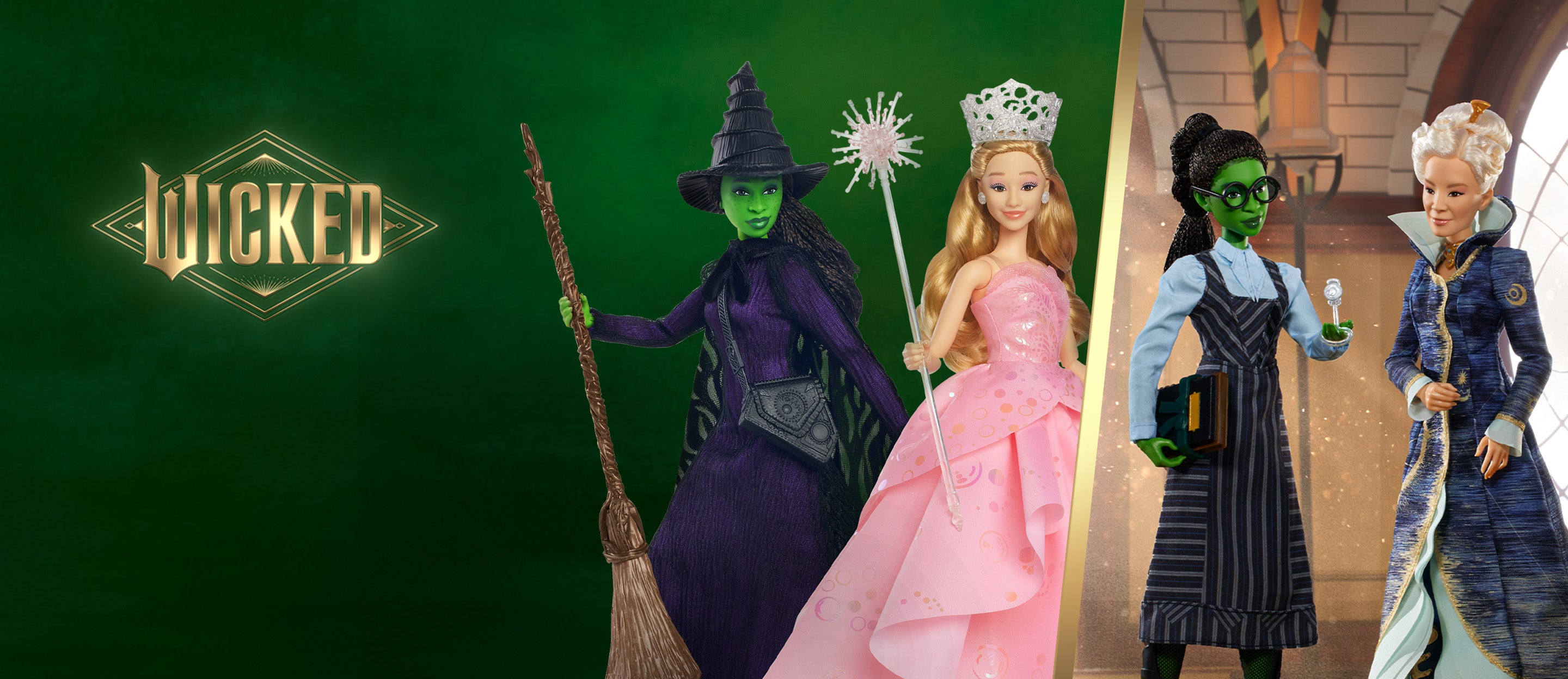 Wicked Magic Wicked Elphaba and Madame Morrible Dolls 2-Pack | Mattel Creations