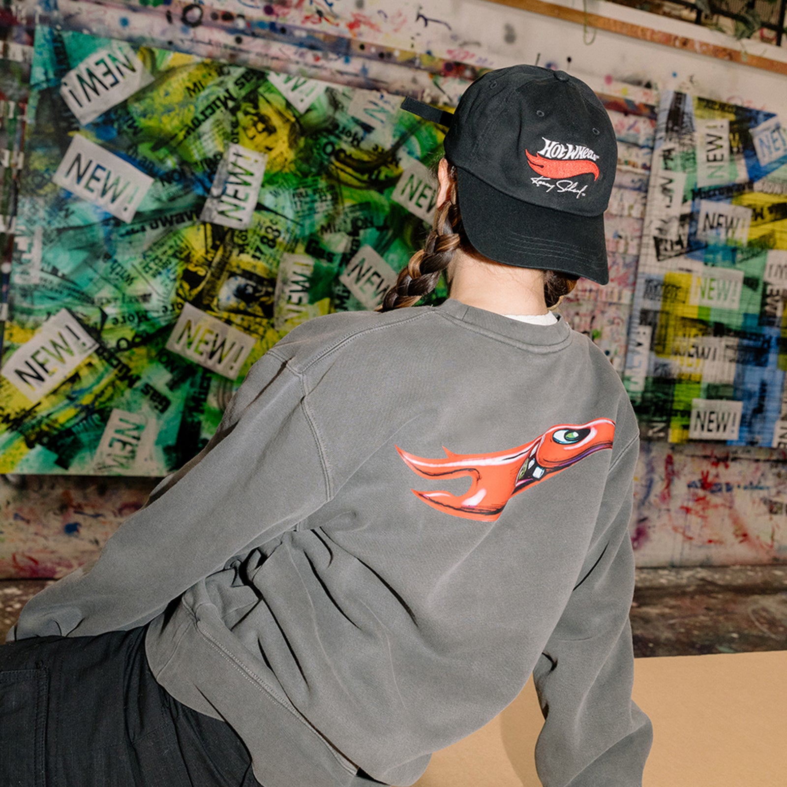 Hot Wheels x Kenny Scharf Black Embroidered Dad Hat