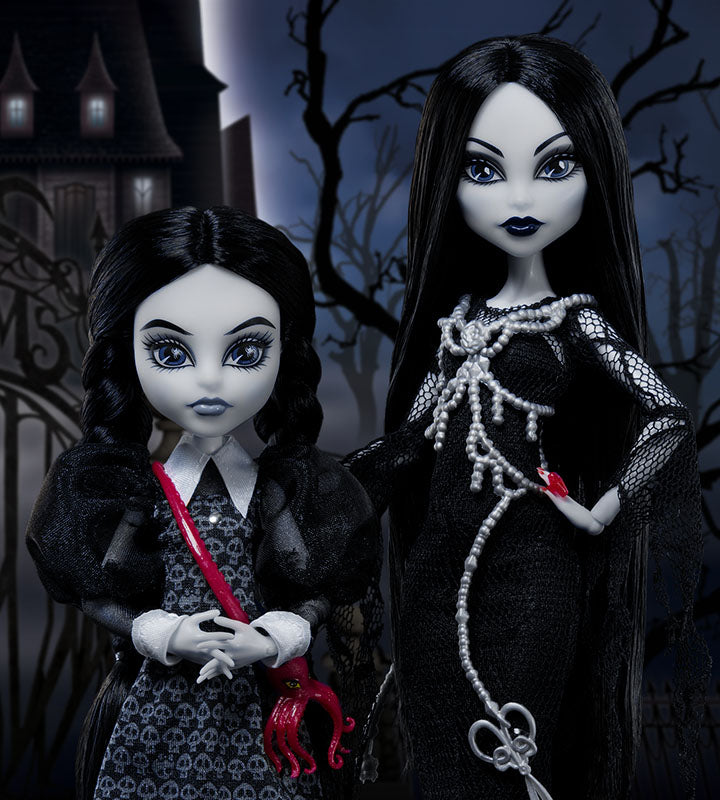 The Addams Family Morticia and Wednesday Dolls | Mattel Creations The Addams Family Morticia and Wednesday Dolls | Mattel Creations