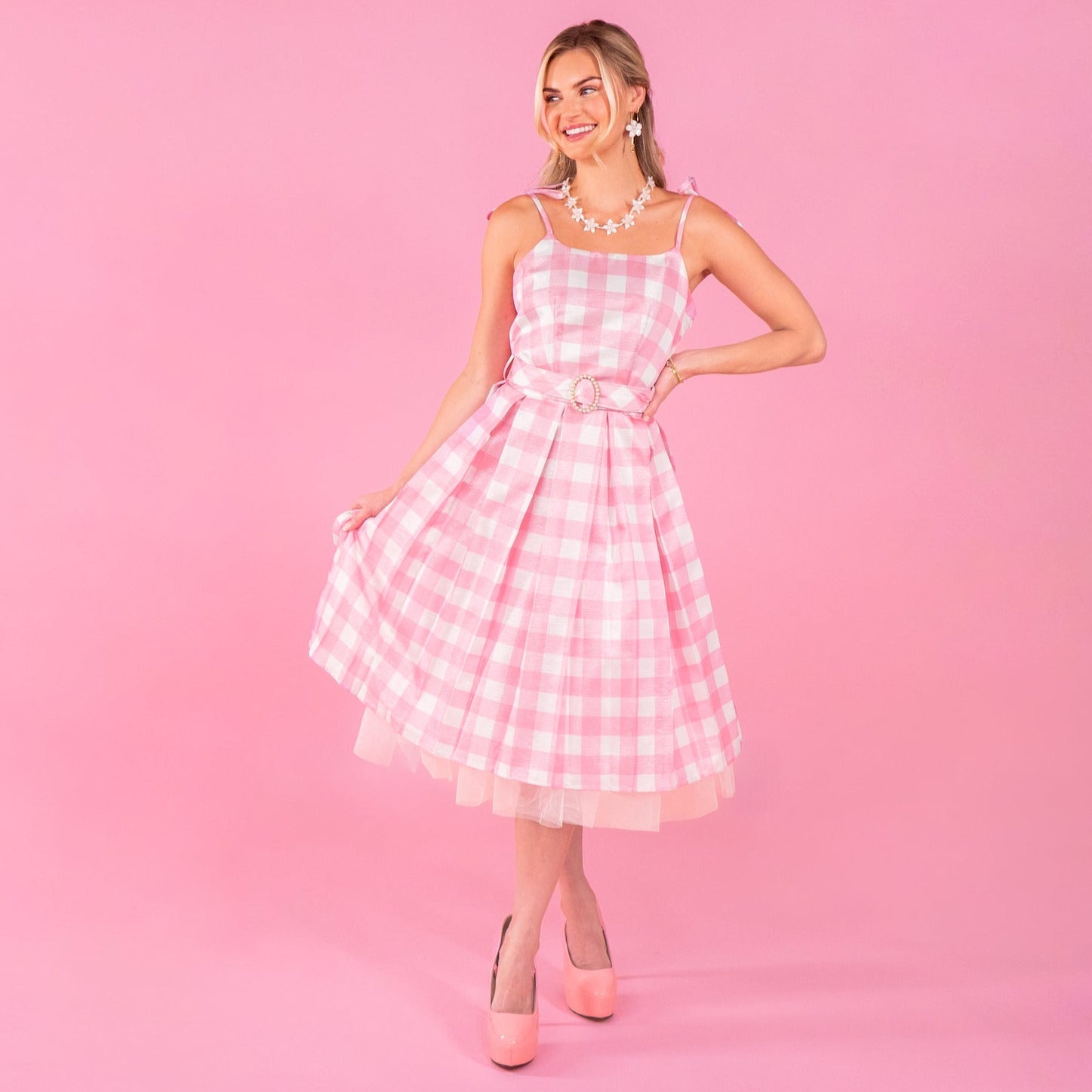 Barbie Style Big Pink Gingham Isabella Dress