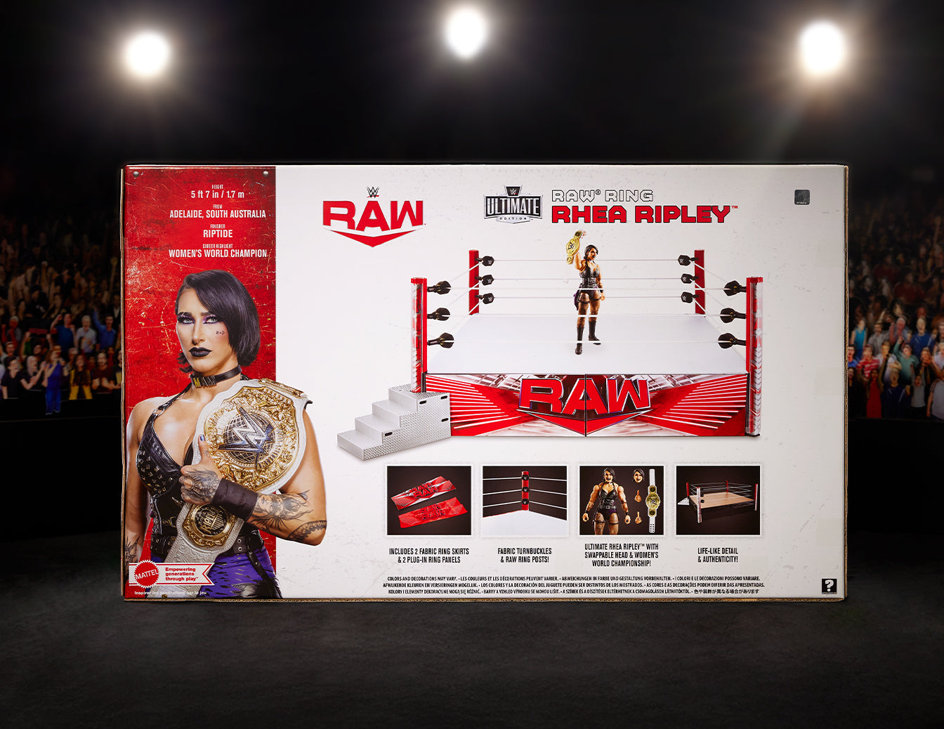 WWE Ultimate Edition RAW Ring and Rhea Ripley Figure | Mattel Creations