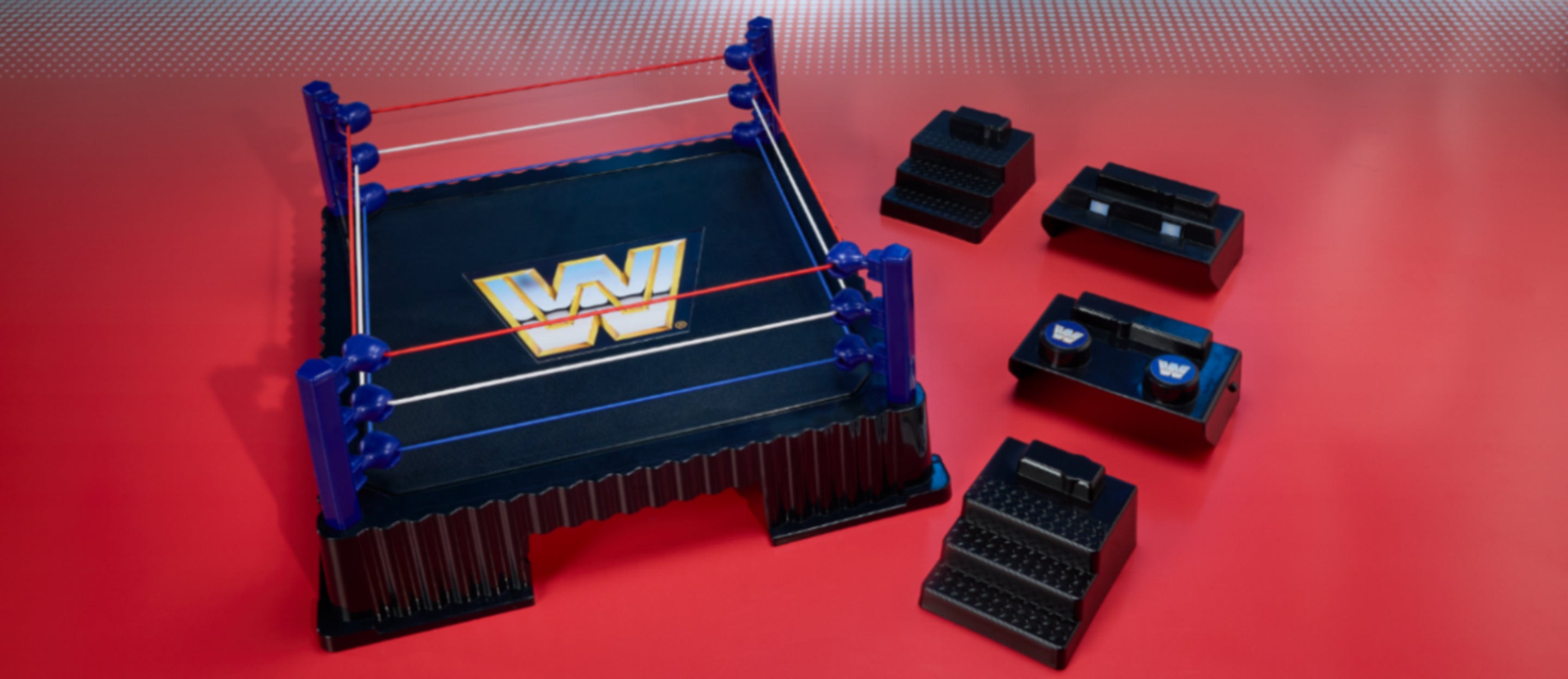 WWE Retro Action Figure 4-Pack Bundle & WrestleMania Retro Ring ...