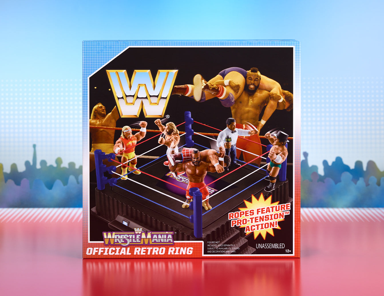 WWE Retro Action Figure 4-Pack Bundle & WrestleMania Retro Ring ...