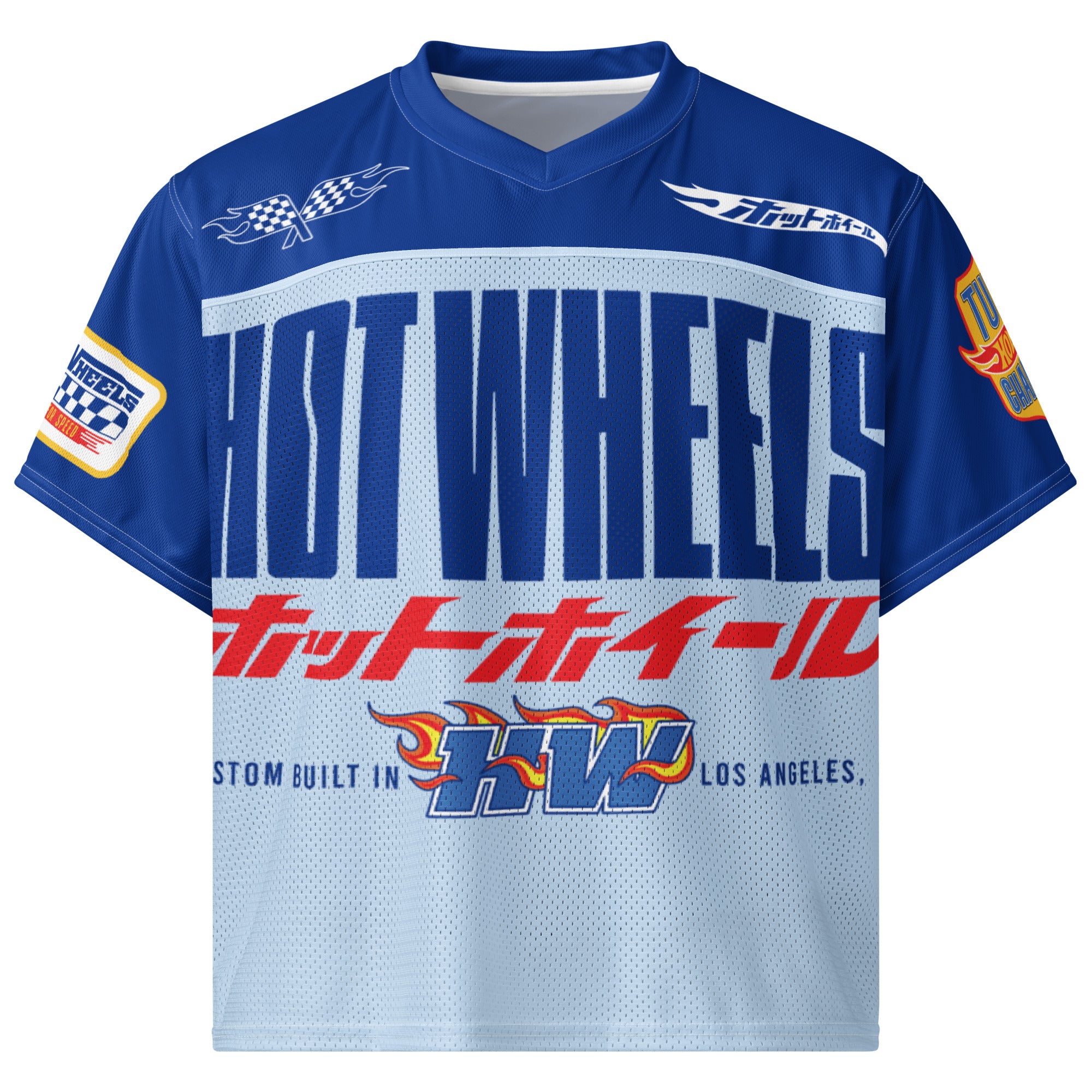 Hot  Wheels in Kanji Blue Boxy Jersey