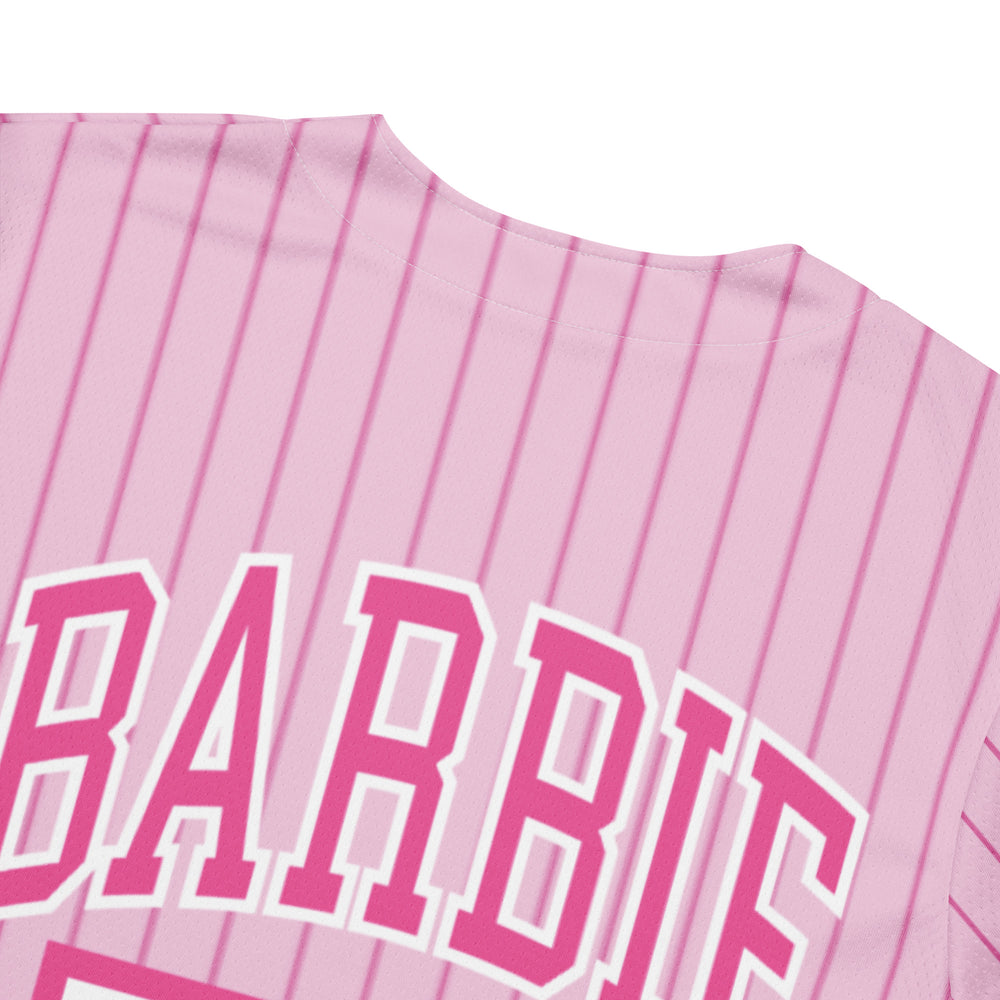 Barbie Pink Striped Baseball Jersey – Mattel Creations
