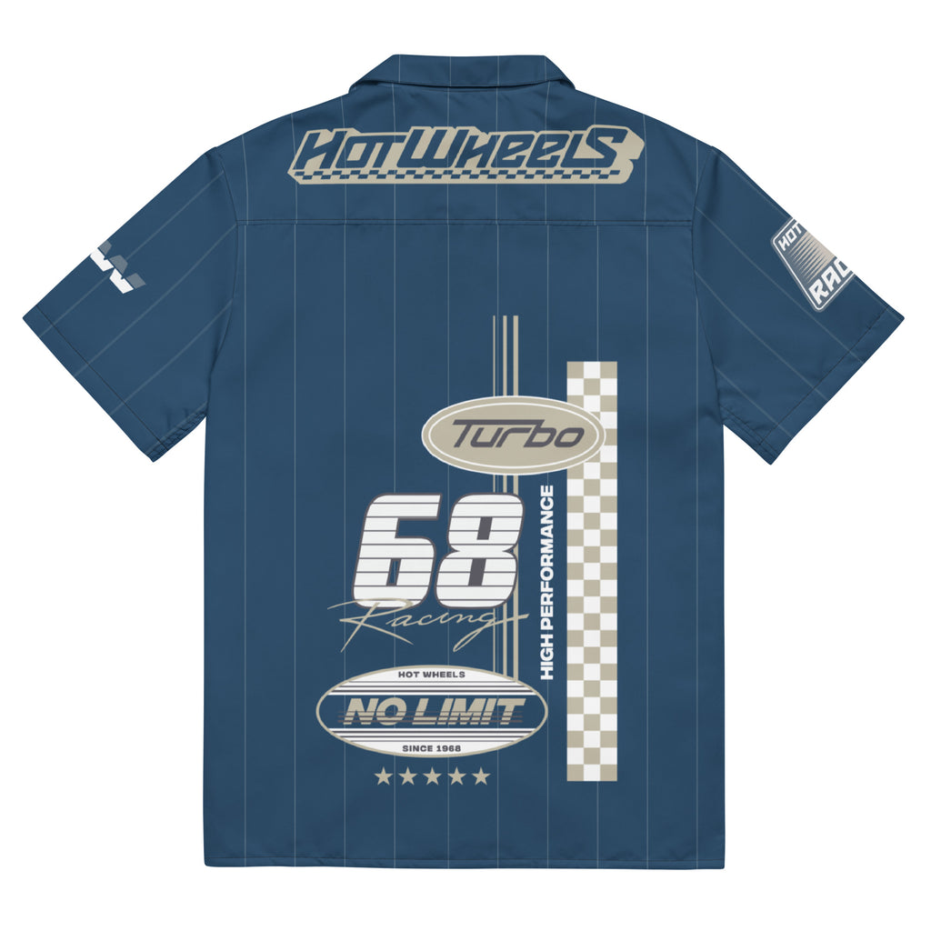 Hot Wheels Racing Blue Striped Mechanic Shirt | Mattel Creations