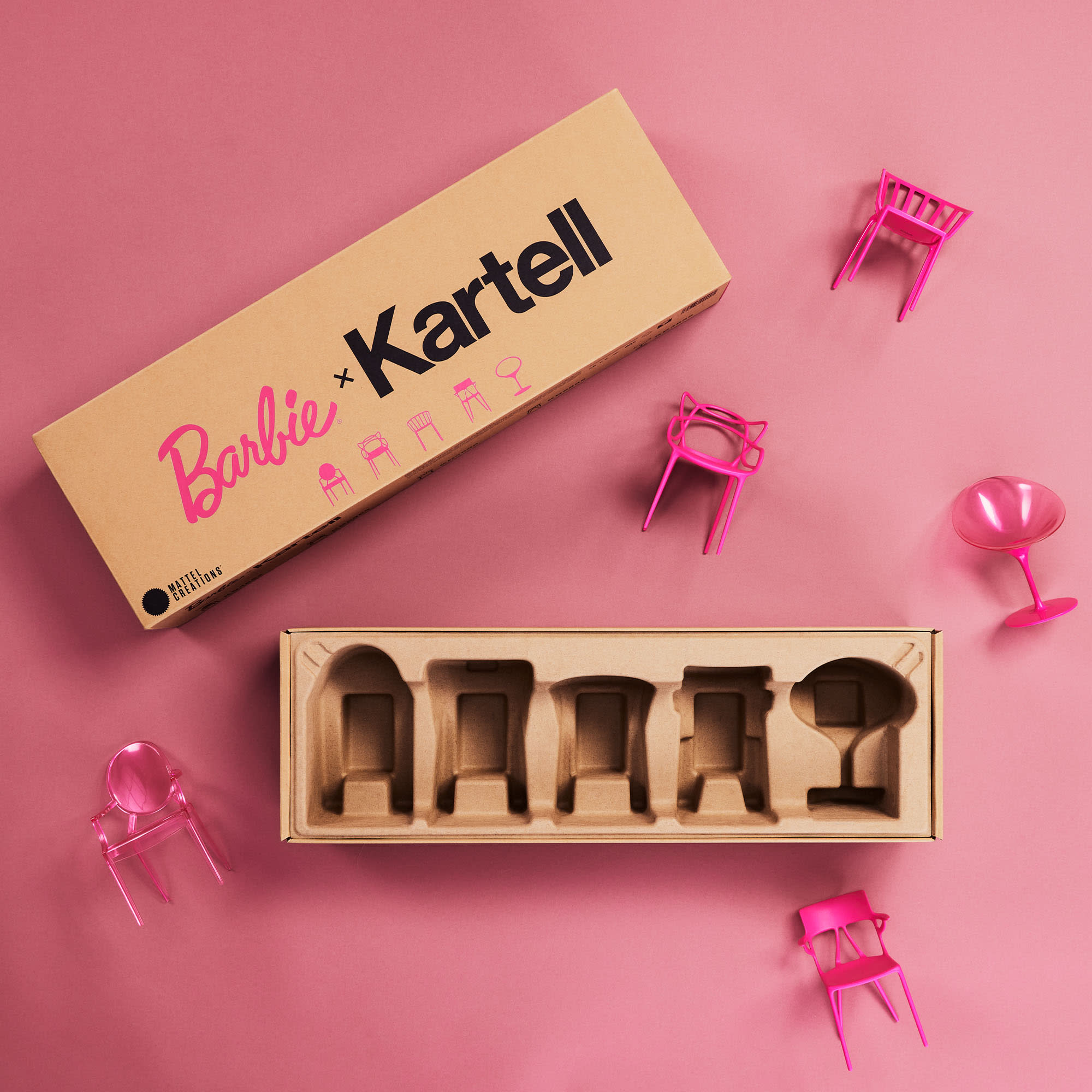 Barbie x Kartell 5-Piece Doll-Sized Chair Set