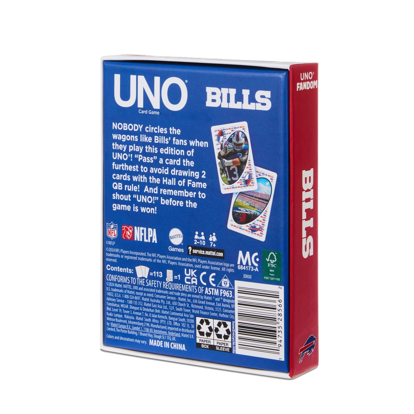 UNO Fandom NFL Buffalo Bills Game Deck