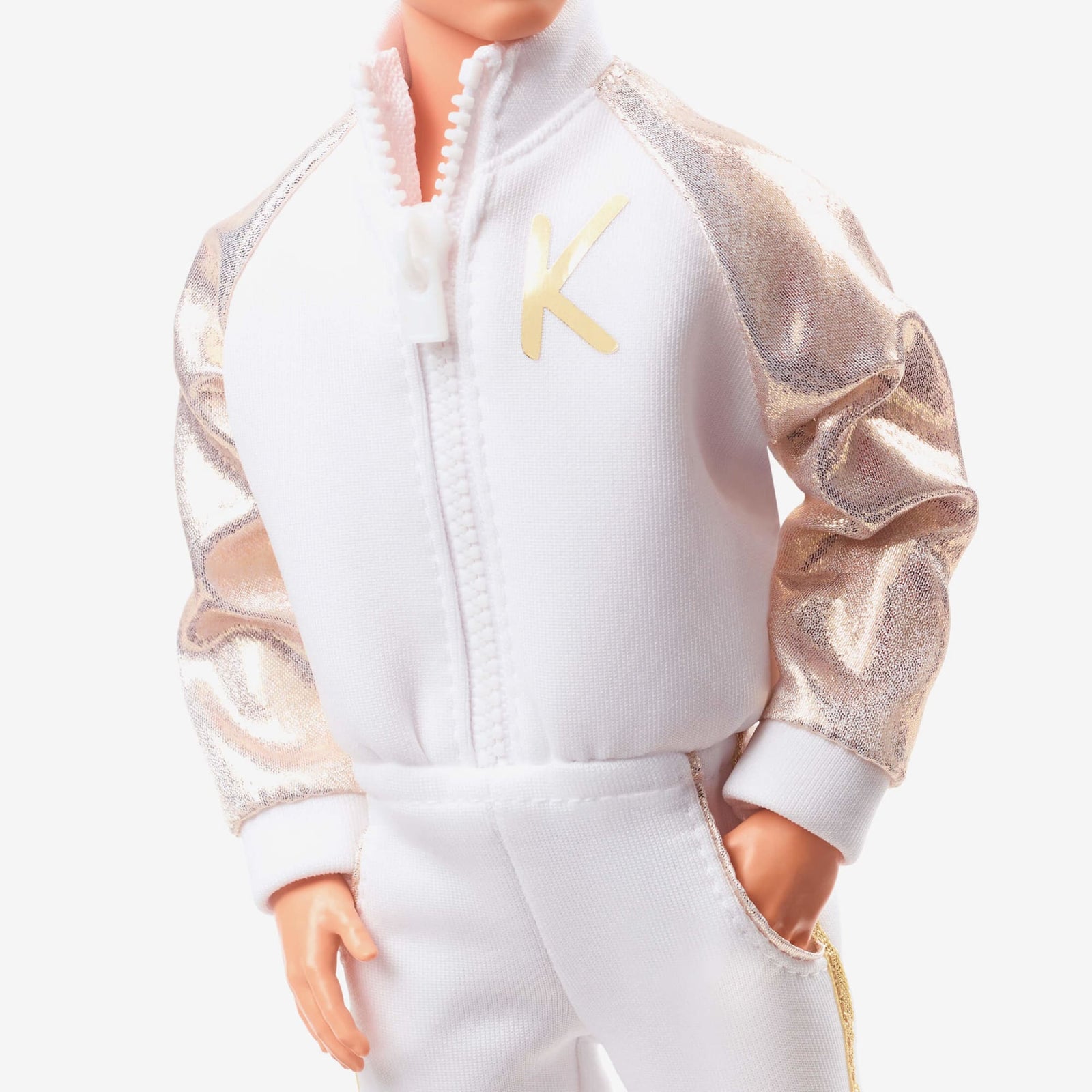Ken Doll In White and Gold Tracksuit – Barbie The Movie