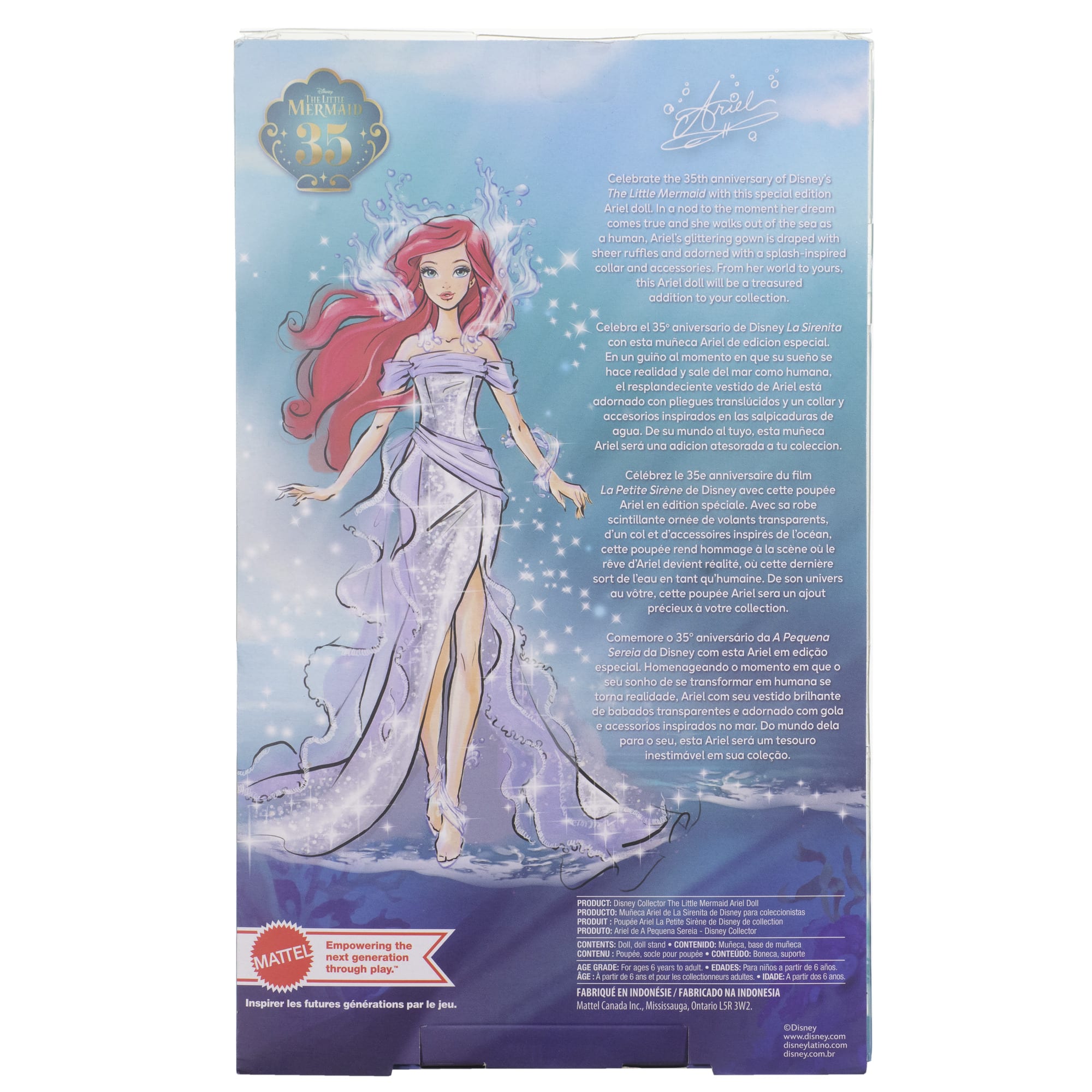 Disney Collector The Little Mermaid Ariel 35th Anniversary Doll