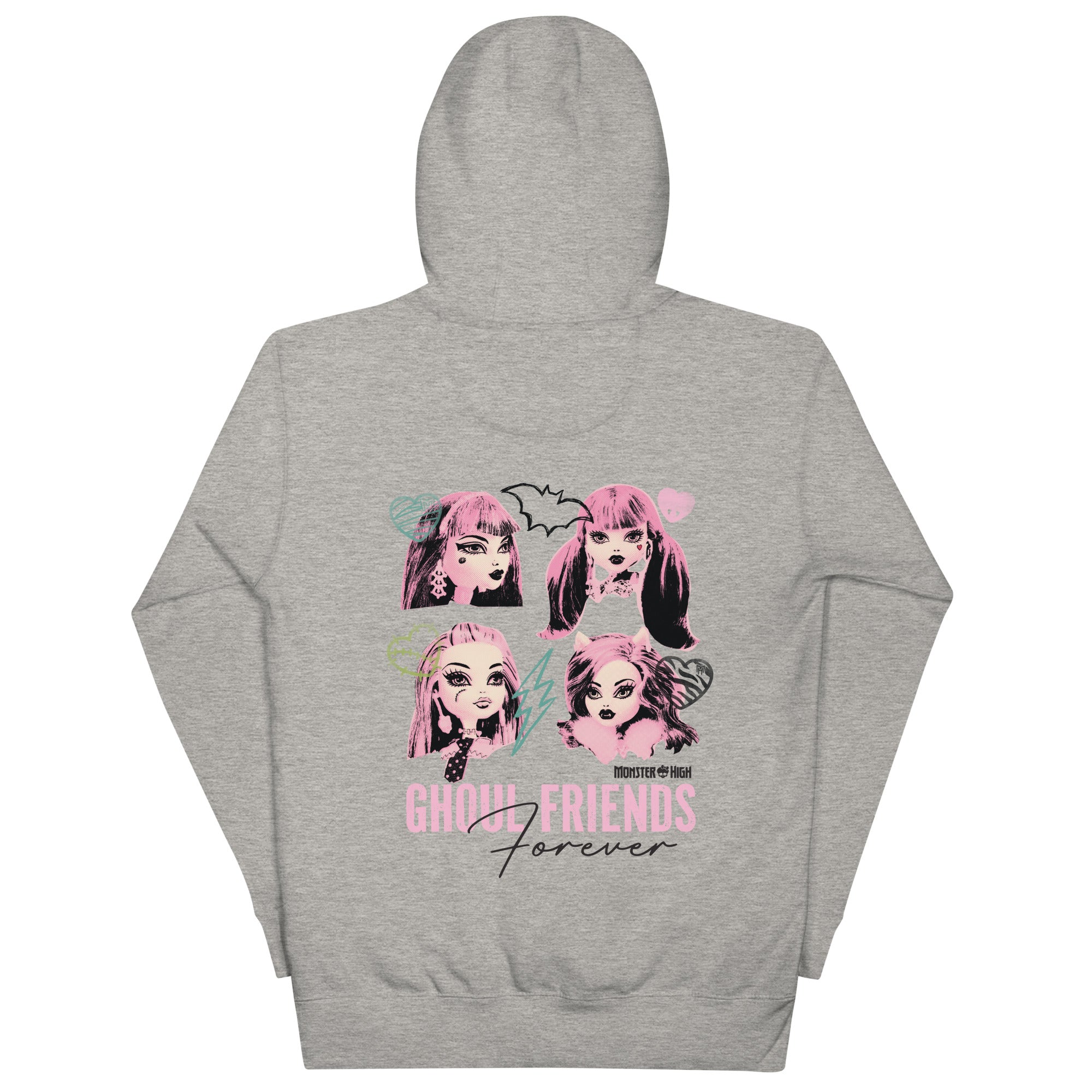 Monster High Ghoul Friends Embroidered Grey Hoodie