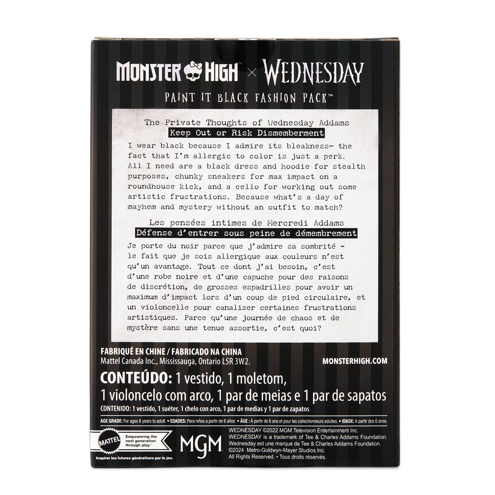 Mattel Creations Exclusive Paint It Black Fashion Pack