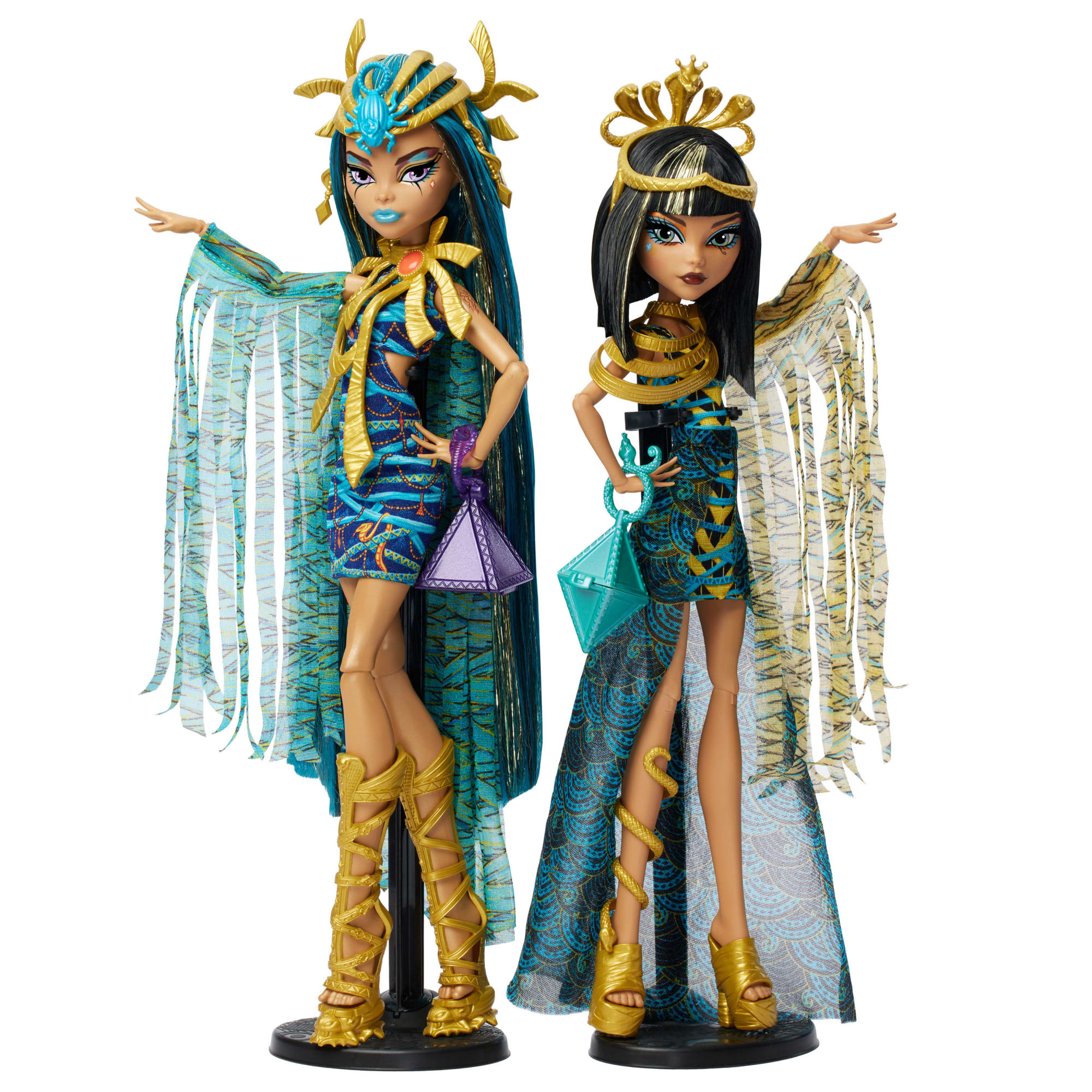 Monster High Mummy Majesties Cleo and Nefera De Nile Collectible Doll Two-Pack