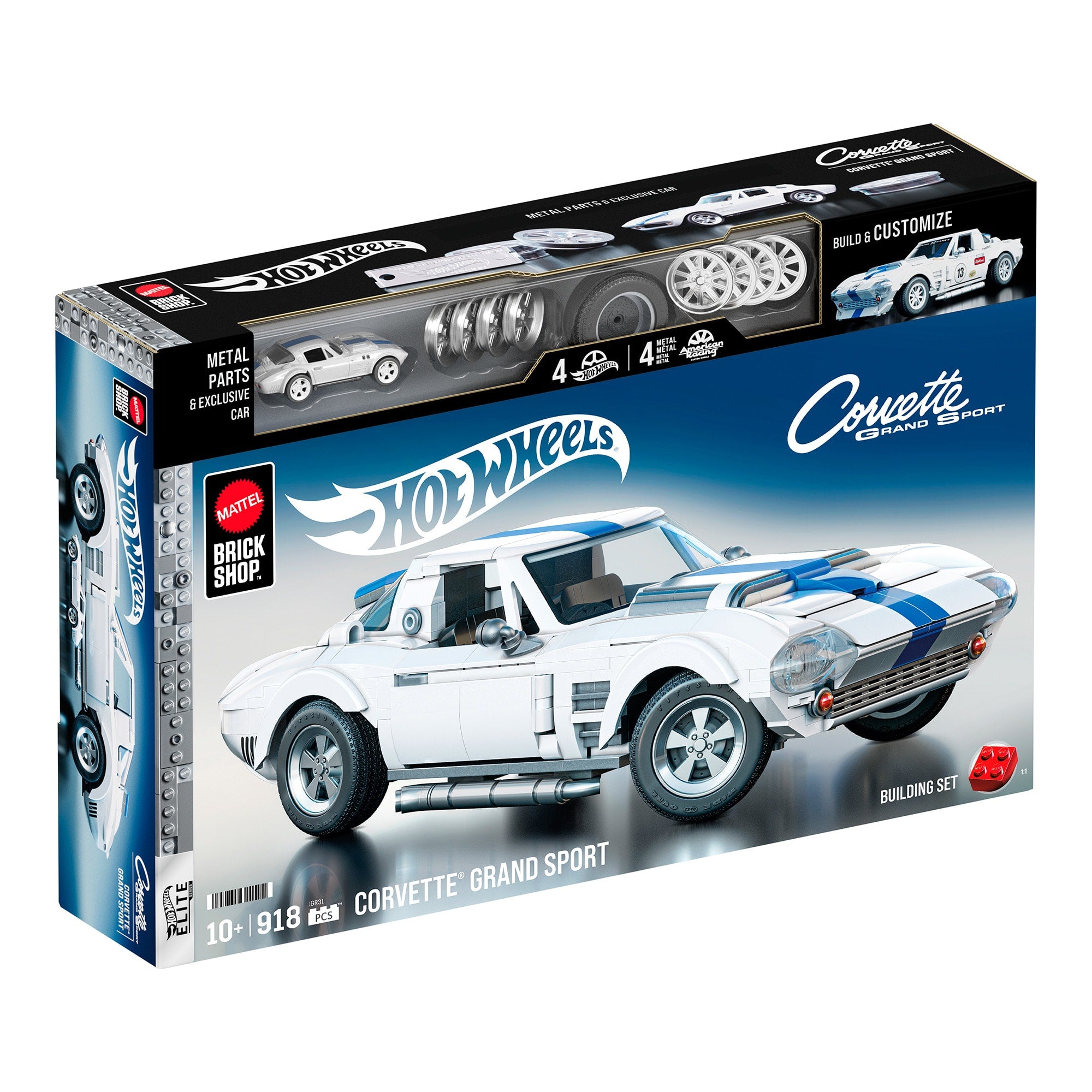 Mattel Brick Shop Hot Wheels Corvette Grand Sport Building Set | Mattel ...