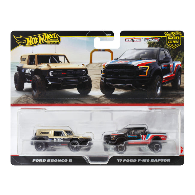 Hot Wheels Premium Car Culture 2-Pack Ford Bronco R & '17 Ford F-150 Raptor