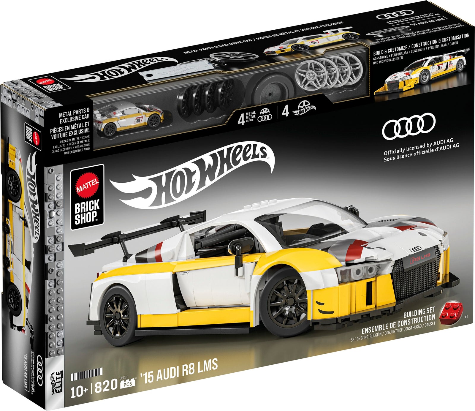 Mattel Brick Shop Hot Wheels ‘15 Audi R8 LMS Building Toy Kit | Mattel ...